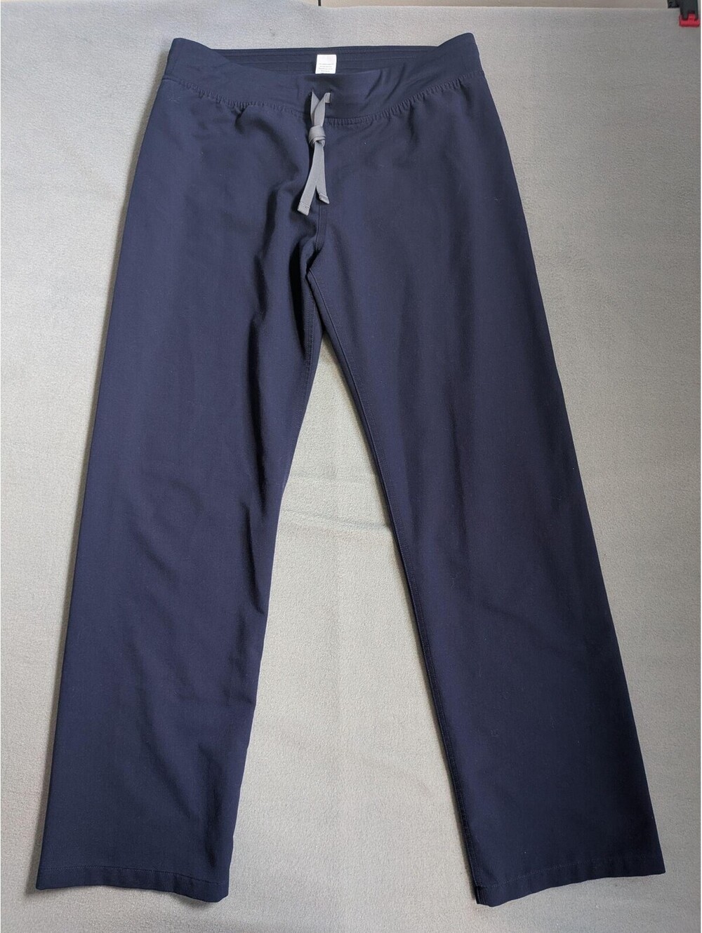 FIGS Scrub Pants Womens M Blue Elastic Waist Straight Leg Drawstring Pockets